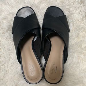 Clark leather dress sandals. New.